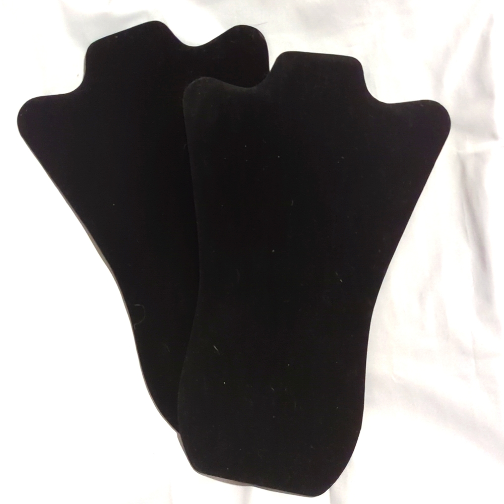 Six 14" black velveteen necklace display easels